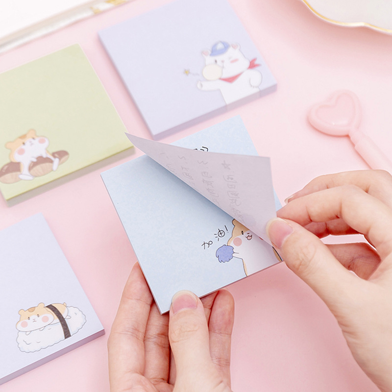 Cartoon Cute Bear Sticky Notes Student Note Pad Message Sticker Portable Pocketbook Tearable Notebook