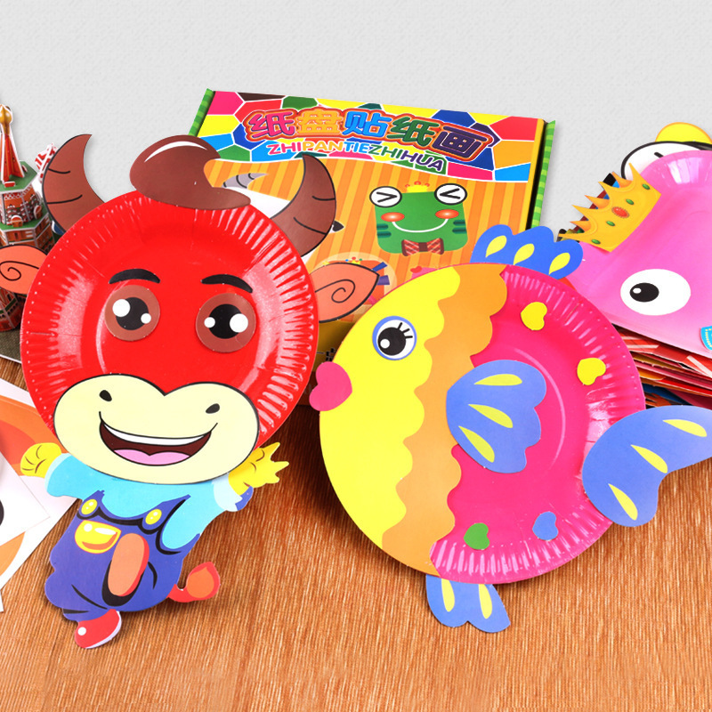 Children&#039;s Educational Toys Cartoon Animal DIY Paper Pallet Sticker Painting Kindergarten Creative Handmade Stickers Painting Stickers