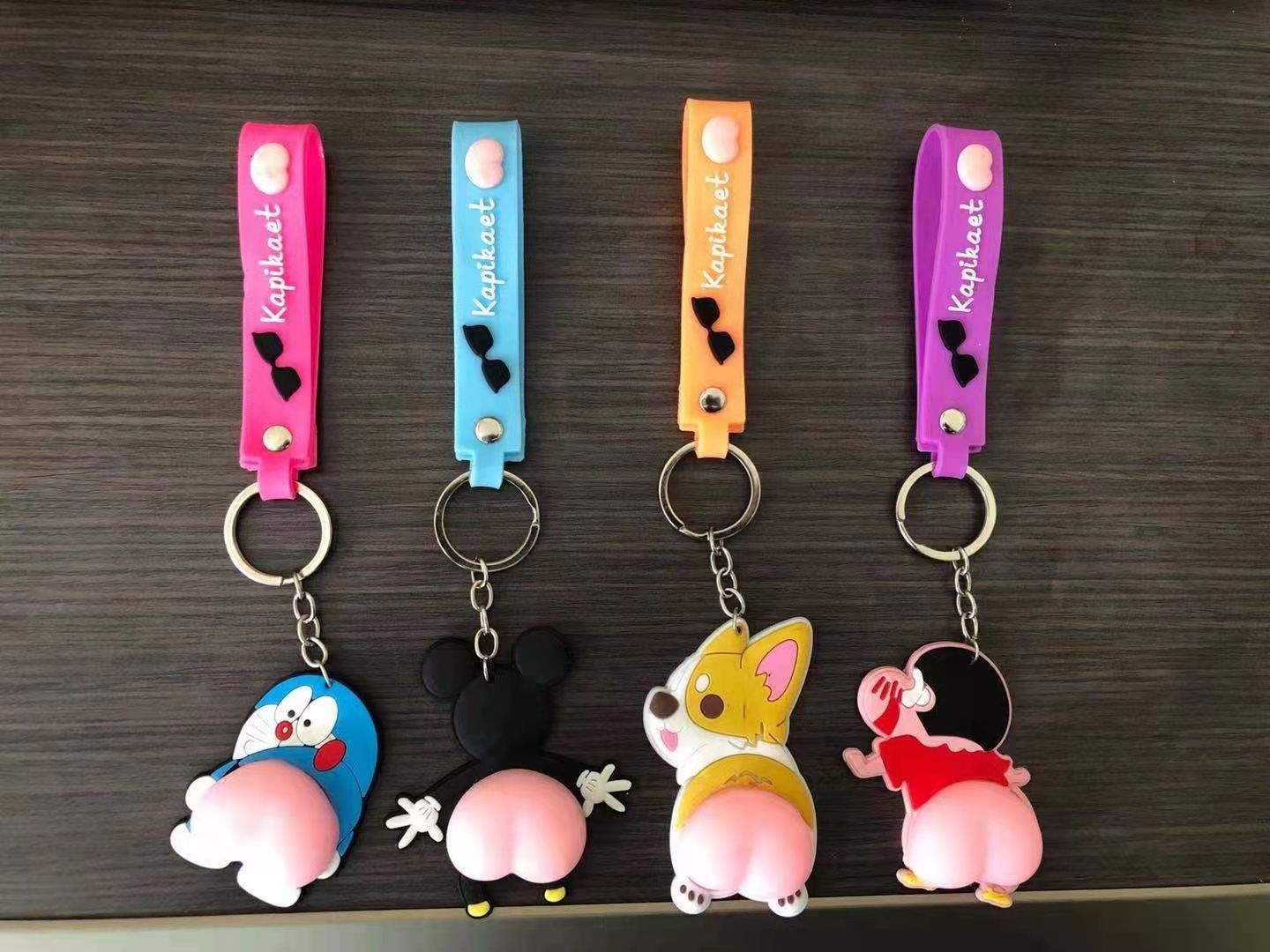 Car Cute Cartoon New Ass Silicone Sticker Decorative Keychain
