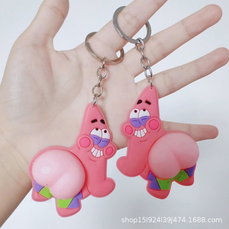 Car Cute Cartoon New Ass Silicone Sticker Decorative Keychain