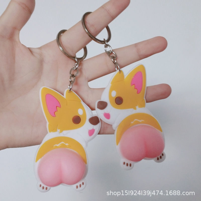 Car Cute Cartoon New Ass Silicone Sticker Decorative Keychain Car Cute Cartoon New Ass Silicone Sticker Decorative Keychain