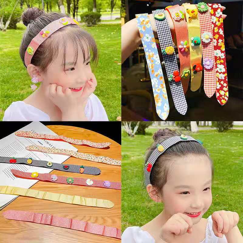 Summer Baby Cute Bang Sticker Children Hair Band Headband Cartoon Girl Broken Hair Hook and Loop Fasteners Hair Clips Hair Accessories