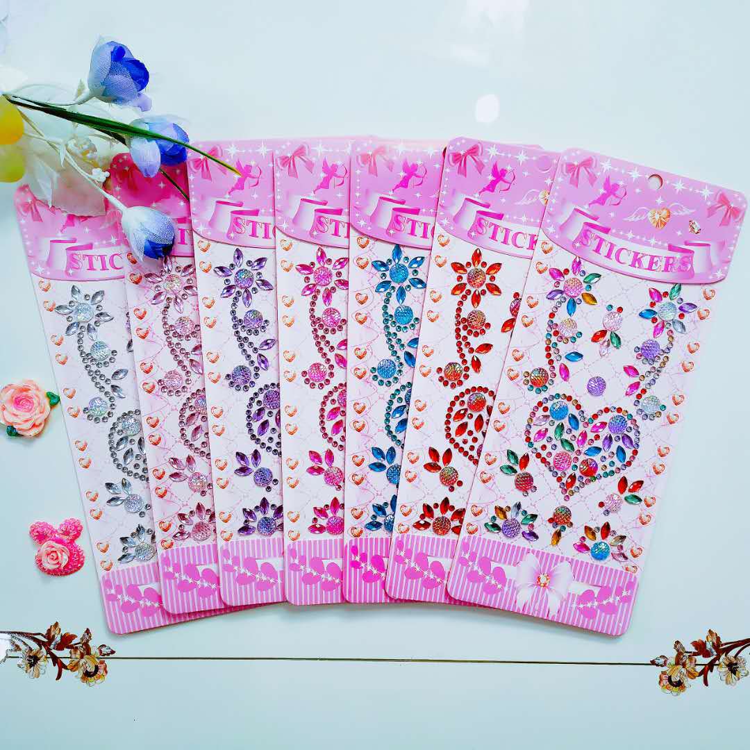 A Variety of Cartoon Acrylic Diamond Sticker Crystal Stickers Mobile Phone Gift Box Stickers Children DIY Creative Diamond Diamond Sticker Paper