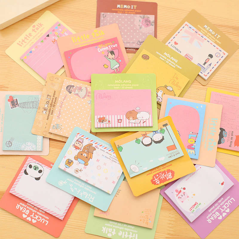 Korean Stationery Cute Sticky Note Note Sticker Notes Left Cartoon Creative Note Pad Taobao Gifts Small Gifts