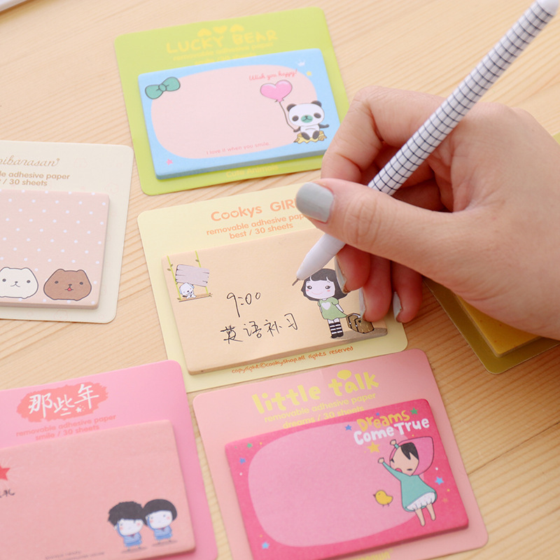 Korean Stationery Cute Sticky Note Note Sticker Notes Left Cartoon Creative Note Pad Taobao Gifts Small Gifts