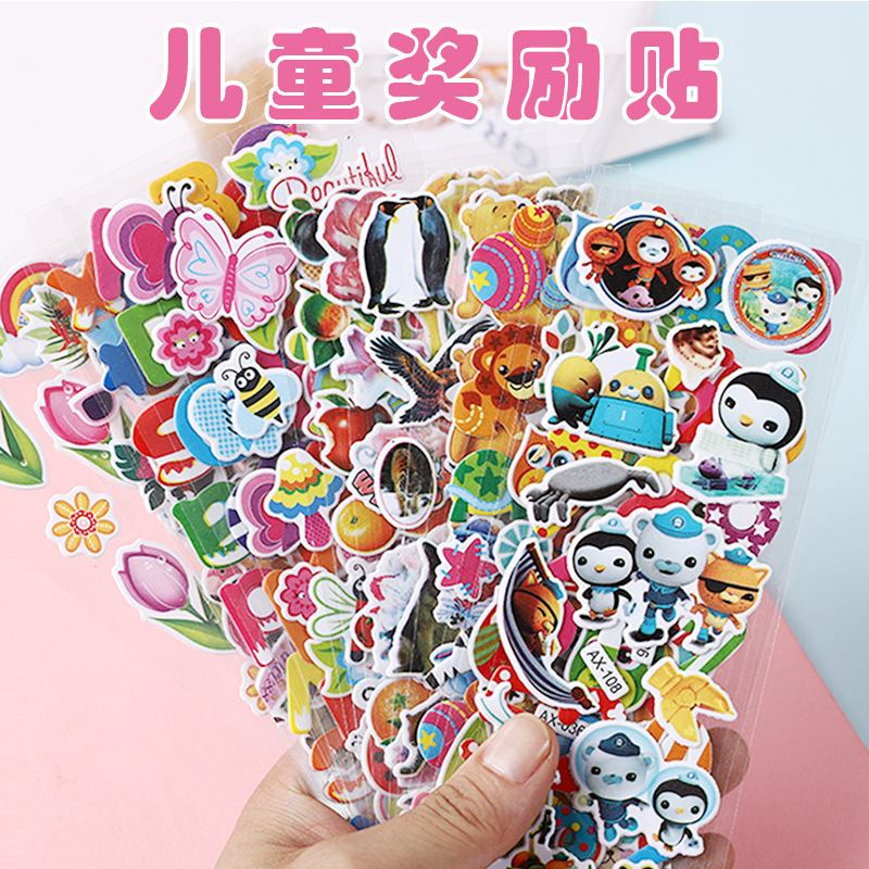 Children Reward Stickers Cute Cartoon Stereo Bubble Sticker Kindergarten Praise Encouraging Prizes Sticker Applique Stickers