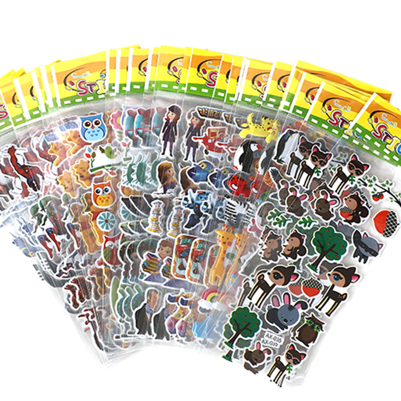 Children Reward Stickers Cute Cartoon Stereo Bubble Sticker Kindergarten Praise Encouraging Prizes Sticker Applique Stickers