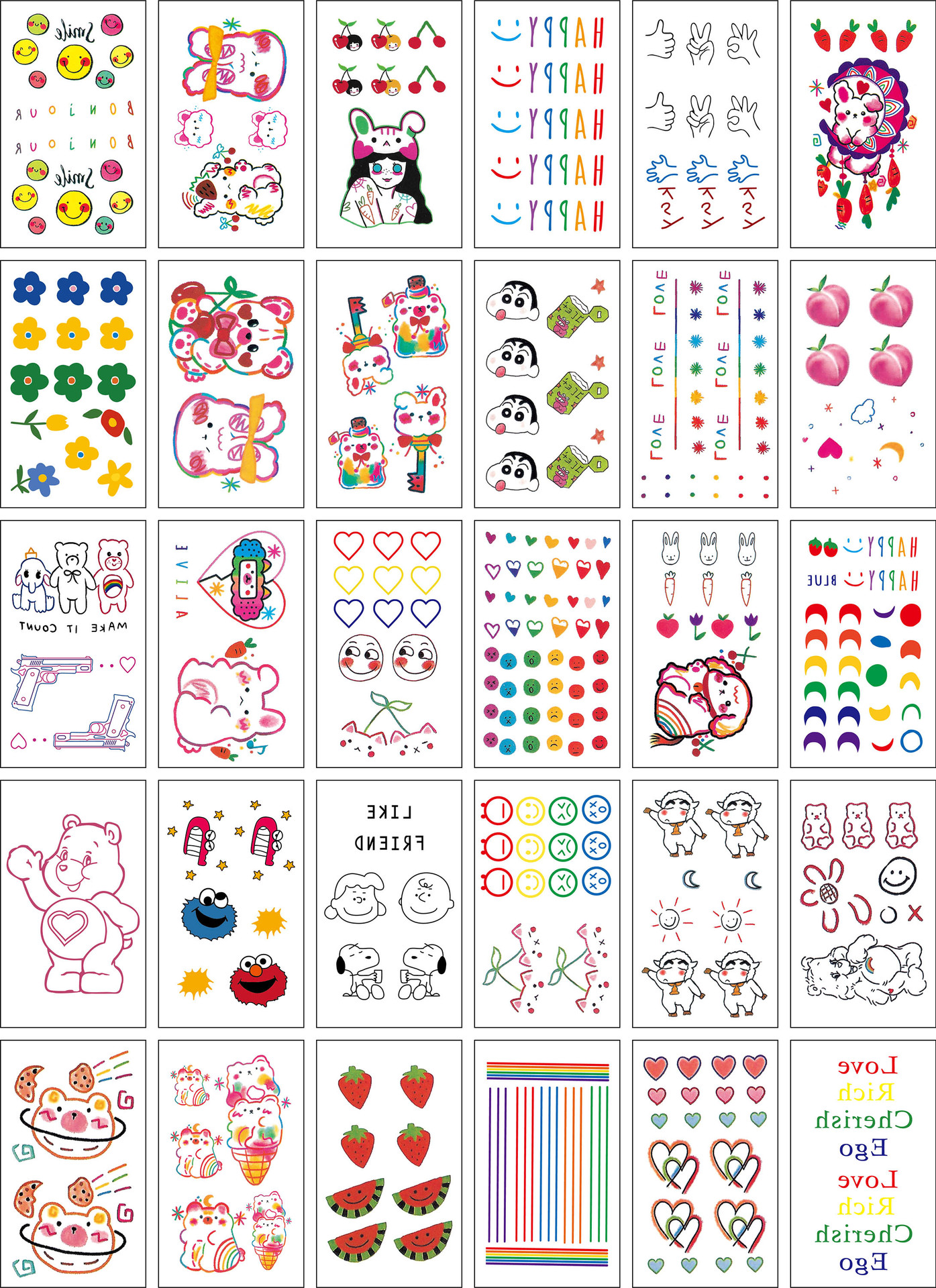 Wholesale Fresh Tattoo Sticker Korean Tattoo Flower Eyebrow Butterfly English Cartoon XINGX Tattoo Stickers Custom