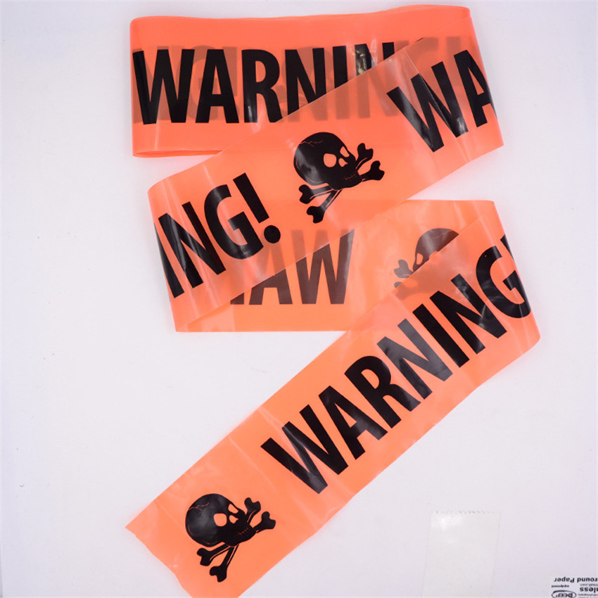 Halloween Scene Decorations Arrangement Props Warning Tape Isolation Belt Tablecloth Footprints Hand Print Cutter Decoration Props
