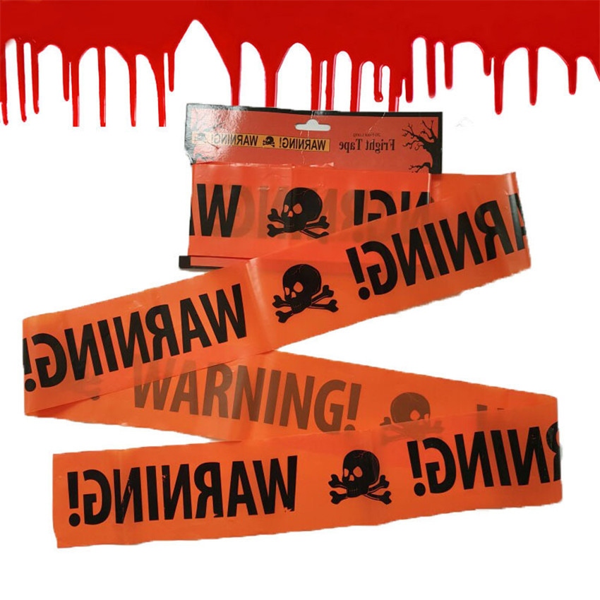 Halloween Scene Decorations Arrangement Props Warning Tape Isolation Belt Tablecloth Footprints Hand Print Cutter Decoration Props