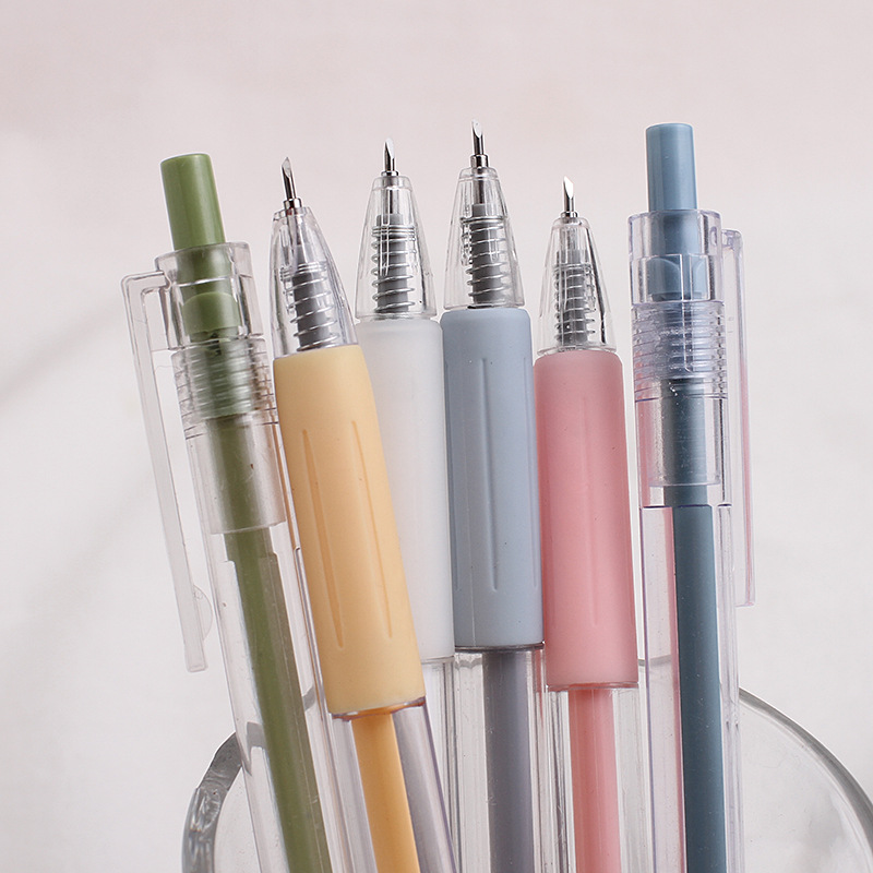 Morandi Color Pressing Pen Knife Student DIY Manual Cutting Paper Cutter Journal Tape Paper Cutting Art Knife