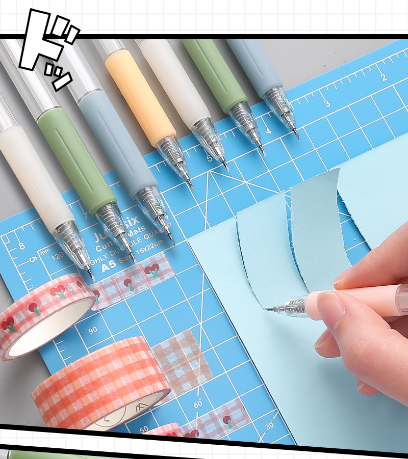 Morandi Color Pressing Pen Knife Student DIY Manual Cutting Paper Cutter Journal Tape Paper Cutting Art Knife Morandi Color Pressing Pen Knife Student DIY Manual Cutting Paper Cutter Journal Tape Paper Cutting Art Knife