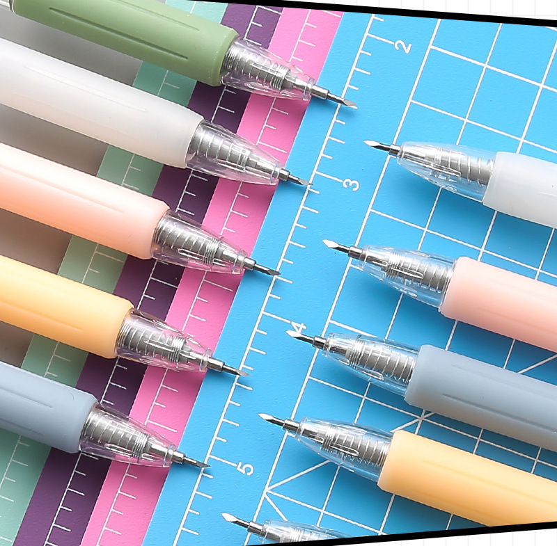 Morandi Color Pressing Pen Knife Student DIY Manual Cutting Paper Cutter Journal Tape Paper Cutting Art Knife Morandi Color Pressing Pen Knife Student DIY Manual Cutting Paper Cutter Journal Tape Paper Cutting Art Knife