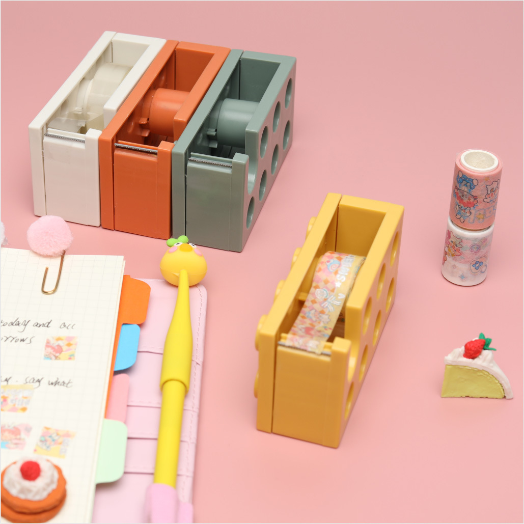 Building Table Facial Tape Cutter Office Stationery Transparent Tape Base and Paper Adhesive Tape Split Storage Box