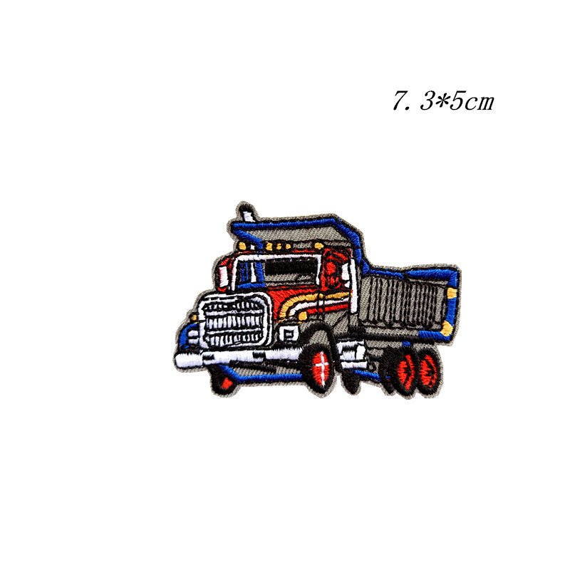 Fashion Cartoon Engineering Vehicle Excavator Embroidered Cloth Stickers Car Patch Accessories Decorative Sticker Patch Spot