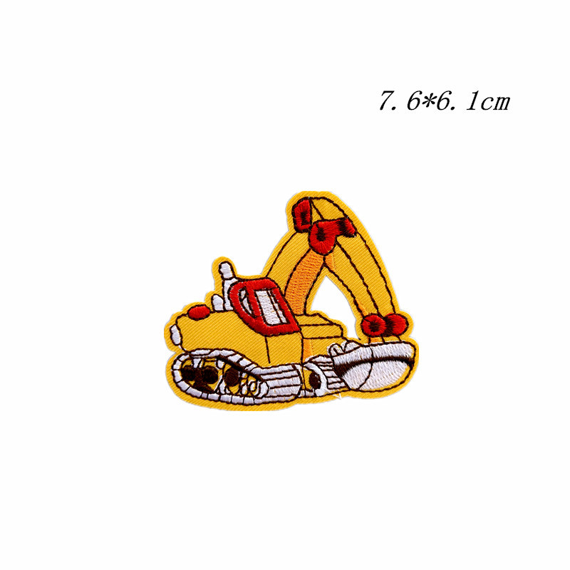 Fashion Cartoon Engineering Vehicle Excavator Embroidered Cloth Stickers Car Patch Accessories Decorative Sticker Patch Spot Fashion Cartoon Engineering Vehicle Excavator Embroidered Cloth Stickers Car Patch Accessories Decorative Sticker Patch Spot