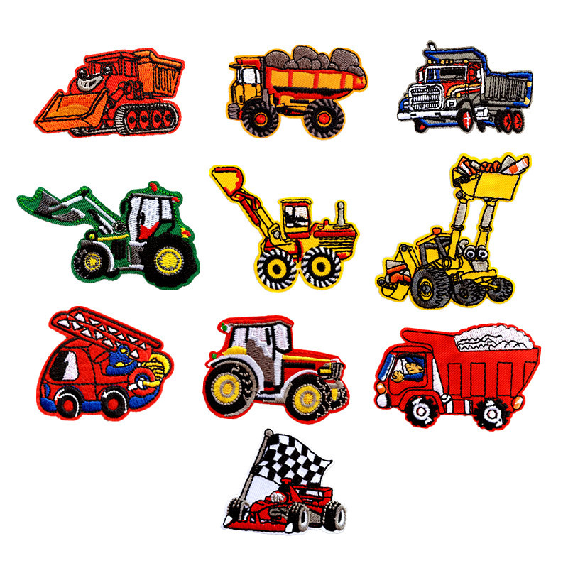 Fashion Cartoon Engineering Vehicle Excavator Embroidered Cloth Stickers Car Patch Accessories Decorative Sticker Patch Spot Fashion Cartoon Engineering Vehicle Excavator Embroidered Cloth Stickers Car Patch Accessories Decorative Sticker Patch Spot