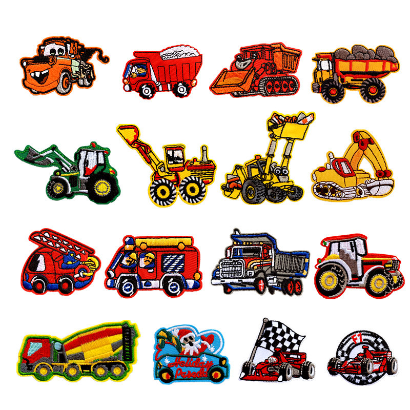 Fashion Cartoon Engineering Vehicle Excavator Embroidered Cloth Stickers Car Patch Accessories Decorative Sticker Patch Spot Fashion Cartoon Engineering Vehicle Excavator Embroidered Cloth Stickers Car Patch Accessories Decorative Sticker Patch Spot