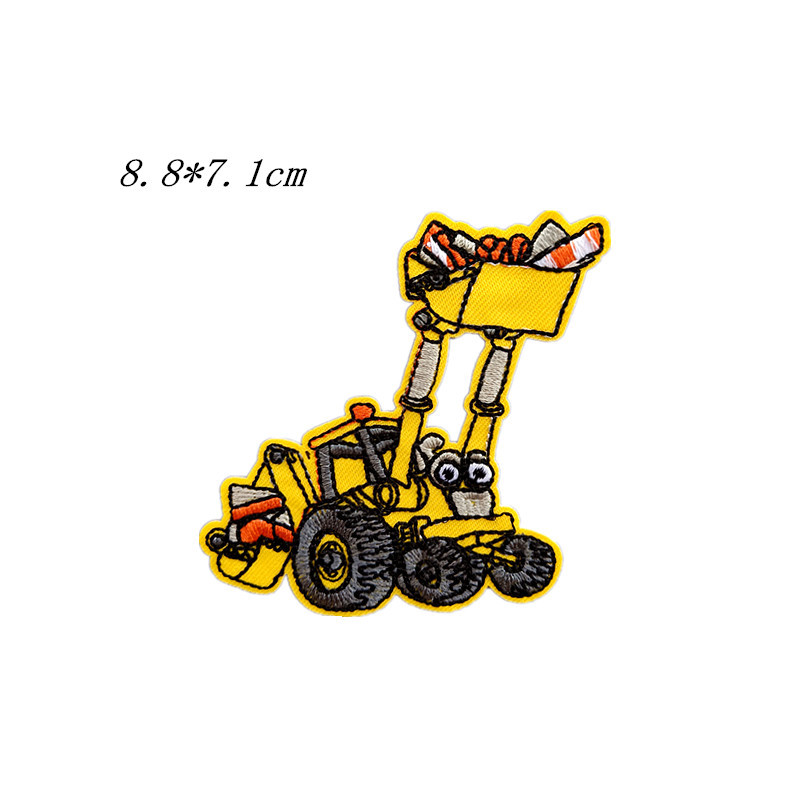 Fashion Cartoon Engineering Vehicle Excavator Embroidered Cloth Stickers Car Patch Accessories Decorative Sticker Patch Spot Fashion Cartoon Engineering Vehicle Excavator Embroidered Cloth Stickers Car Patch Accessories Decorative Sticker Patch Spot