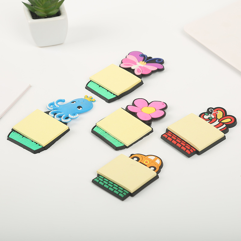 Creative PVC Soft Glue Notepad Note Sticker Cartoon Fruit Sticky Notes Post-It Notes Refridgerator Magnets Message Book Wholesale