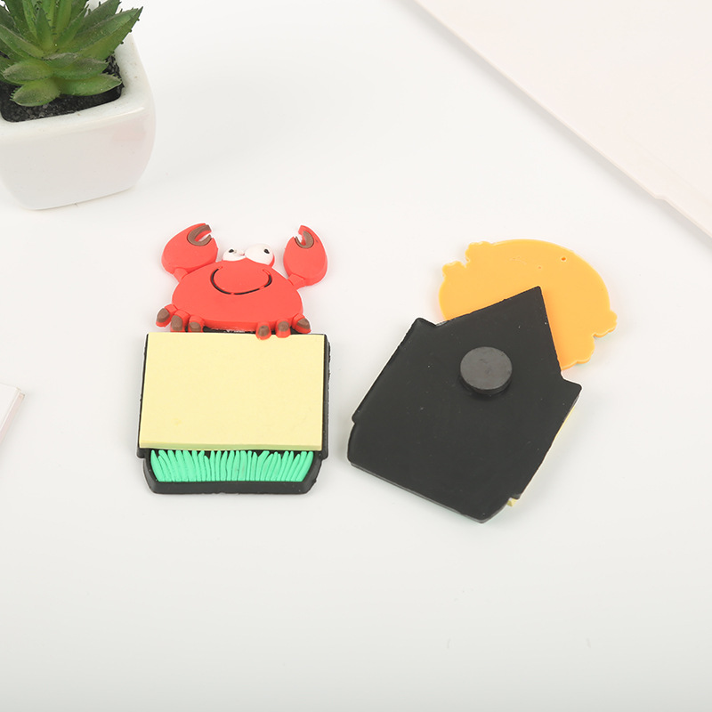 Creative PVC Soft Glue Notepad Note Sticker Cartoon Fruit Sticky Notes Post-It Notes Refridgerator Magnets Message Book Wholesale