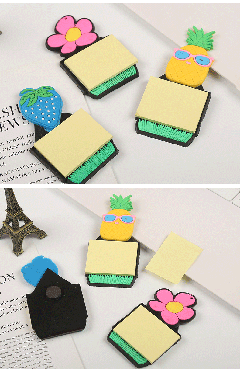 Creative PVC Soft Glue Notepad Note Sticker Cartoon Fruit Sticky Notes Post-It Notes Refridgerator Magnets Message Book Wholesale Creative PVC Soft Glue Notepad Note Sticker Cartoon Fruit Sticky Notes Post-It Notes Refridgerator Magnets Message Book Wholesale