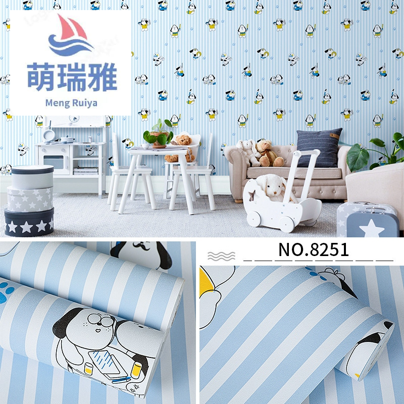 Mengruiya Wallpaper Self-Adhesive Wallpaper Thickened PVC Waterproof Stickers Children Cartoon Bedroom Background Wall Sticker Manufacturer