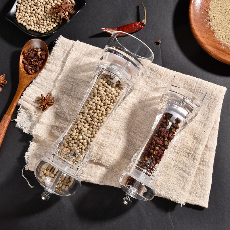 Acrylic Ceramic Kitchen Grinder Pepper Spice Mill Bottle Spice Jar Mill Bottle Kitchen Gadget