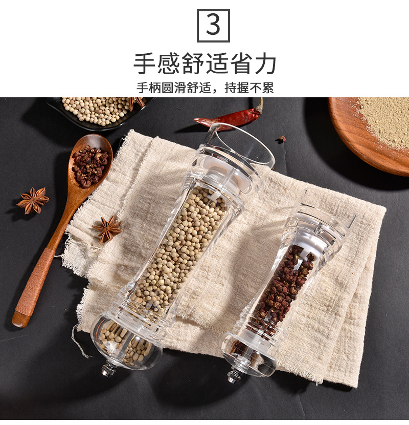 Acrylic Ceramic Kitchen Grinder Pepper Spice Mill Bottle Spice Jar Mill Bottle Kitchen Gadget
