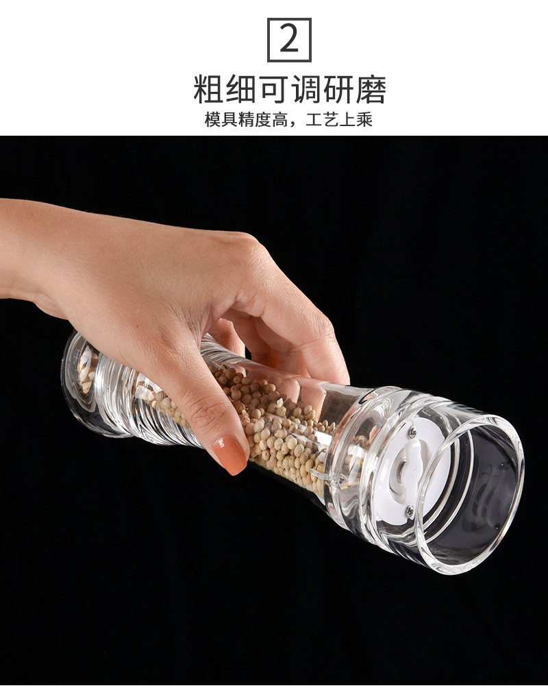 Acrylic Ceramic Kitchen Grinder Pepper Spice Mill Bottle Spice Jar Mill Bottle Kitchen Gadget