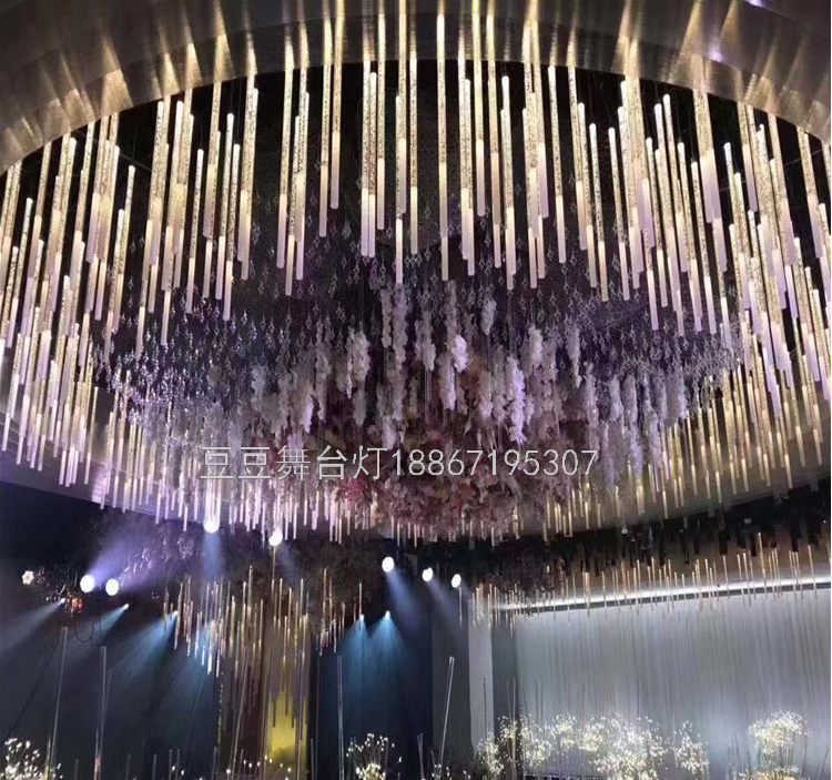 Wedding Acrylic Chandelier Hotel Wedding Auditorium Stage Top Layout Decoration Props