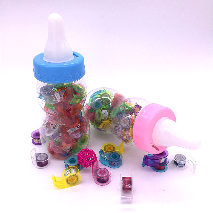 Spotted bottle piggy bank mini tape set tape and cutter color style mixed random hair Spotted bottle piggy bank mini tape set tape and cutter color style mixed random hair