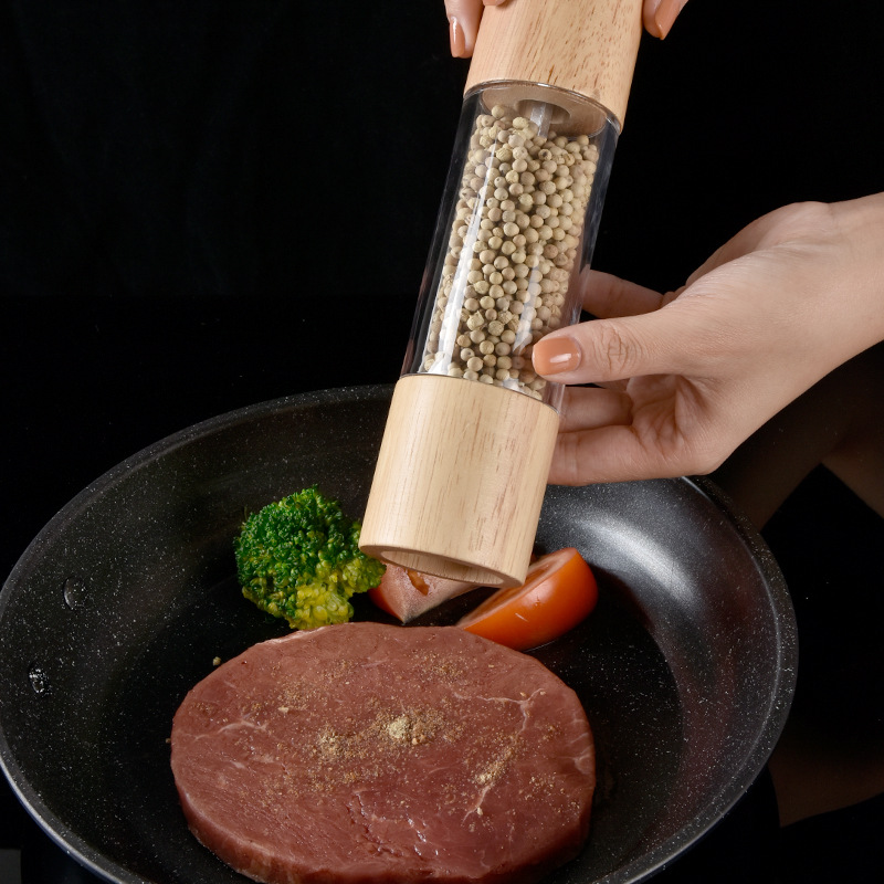 Oak Acrylic Pepper Grinder Manual Pulverizer Pepper Peppercorn Grinder Grinder Kitchen Gadget