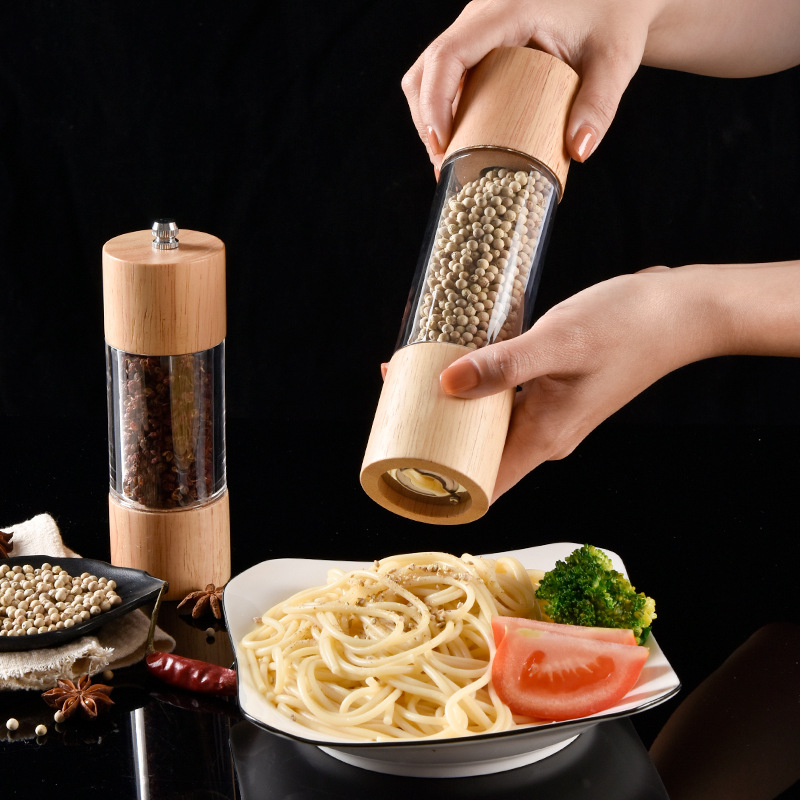 Oak Acrylic Pepper Grinder Manual Pulverizer Pepper Peppercorn Grinder Grinder Kitchen Gadget