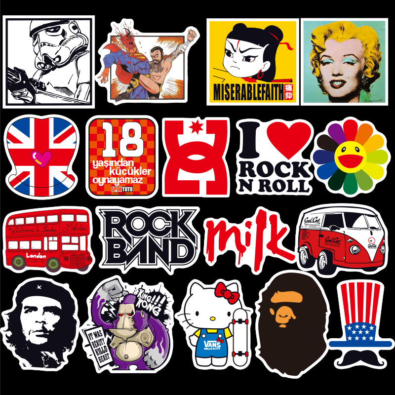 100 Pieces of NonRepeated NonInfringement Graffiti Stickers Car Sticker Stickers Manufacturers Cartoon Luggage Stickers