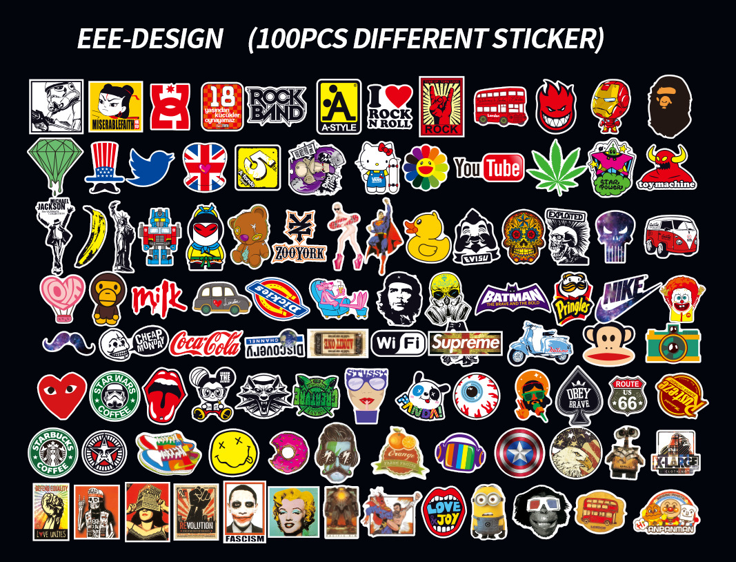 100 Pieces of NonRepeated NonInfringement Graffiti Stickers Car Sticker Stickers Manufacturers Cartoon Luggage Stickers 100 Pieces of NonRepeated NonInfringement Graffiti Stickers Car Sticker Stickers Manufacturers Cartoon Luggage Stickers