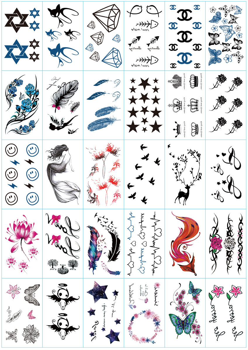 Wholesale Fresh Tattoo Sticker Korean Tattoo Flower Eyebrow Butterfly English Cartoon XINGX Tattoo Stickers Custom Wholesale Fresh Tattoo Sticker Korean Tattoo Flower Eyebrow Butterfly English Cartoon XINGX Tattoo Stickers Custom
