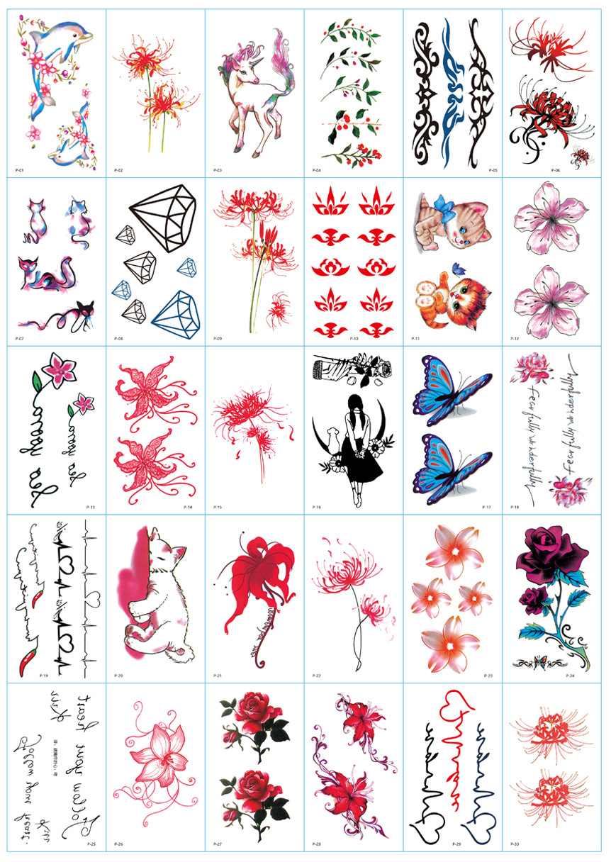 Wholesale Fresh Tattoo Sticker Korean Tattoo Flower Eyebrow Butterfly English Cartoon XINGX Tattoo Stickers Custom Wholesale Fresh Tattoo Sticker Korean Tattoo Flower Eyebrow Butterfly English Cartoon XINGX Tattoo Stickers Custom