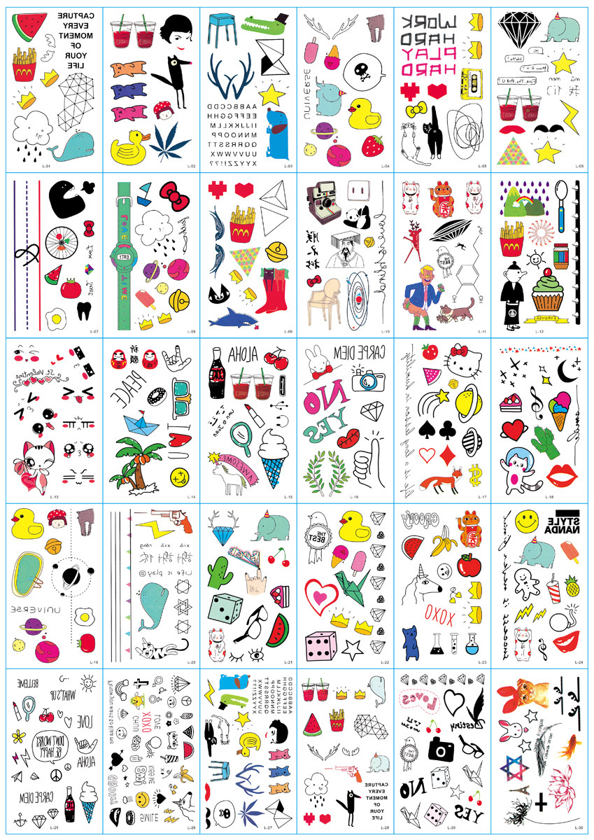Wholesale Fresh Tattoo Sticker Korean Tattoo Flower Eyebrow Butterfly English Cartoon XINGX Tattoo Stickers Custom Wholesale Fresh Tattoo Sticker Korean Tattoo Flower Eyebrow Butterfly English Cartoon XINGX Tattoo Stickers Custom