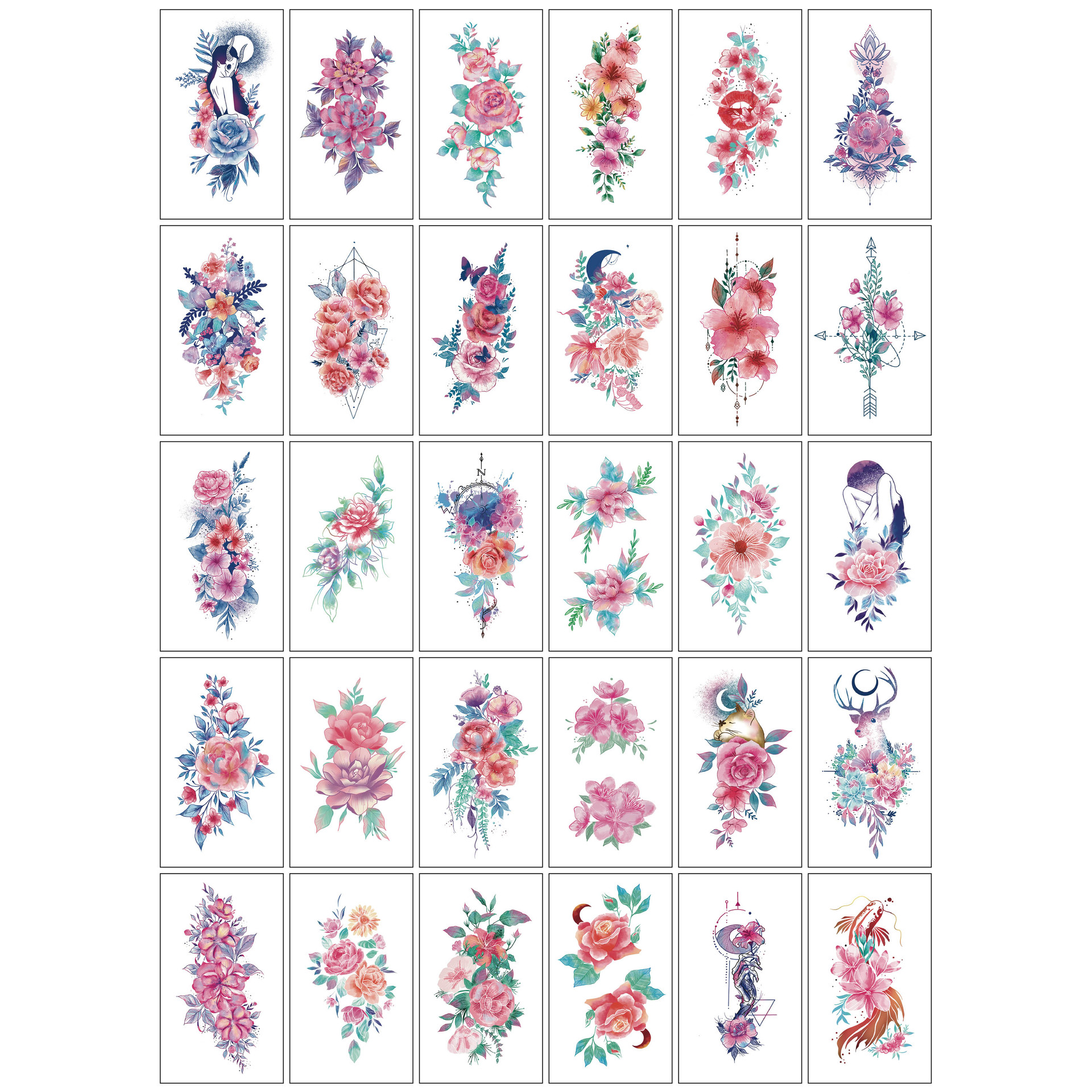 Wholesale Fresh Tattoo Sticker Korean Tattoo Flower Eyebrow Butterfly English Cartoon XINGX Tattoo Stickers Custom