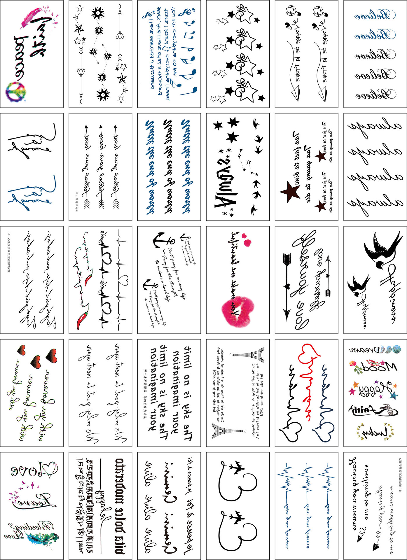 Wholesale Fresh Tattoo Sticker Korean Tattoo Flower Eyebrow Butterfly English Cartoon XINGX Tattoo Stickers Custom Wholesale Fresh Tattoo Sticker Korean Tattoo Flower Eyebrow Butterfly English Cartoon XINGX Tattoo Stickers Custom