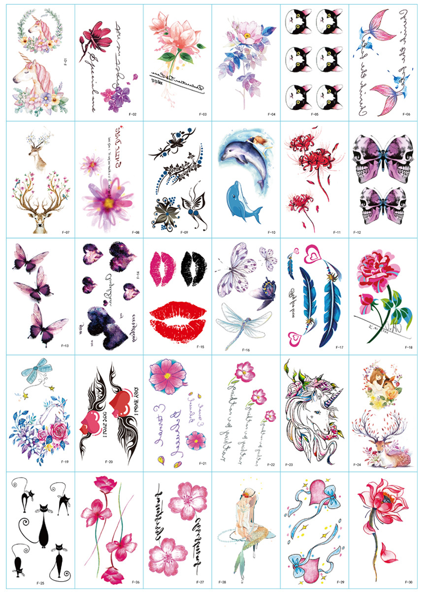 Wholesale Fresh Tattoo Sticker Korean Tattoo Flower Eyebrow Butterfly English Cartoon XINGX Tattoo Stickers Custom Wholesale Fresh Tattoo Sticker Korean Tattoo Flower Eyebrow Butterfly English Cartoon XINGX Tattoo Stickers Custom