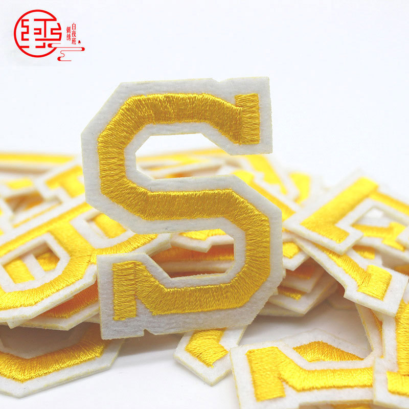 Ironing 26 Letters Cloth Sticker Tide Brand Clothing Accessories Towel Embroidered Badge Custom Cartoon Embroidery Patch