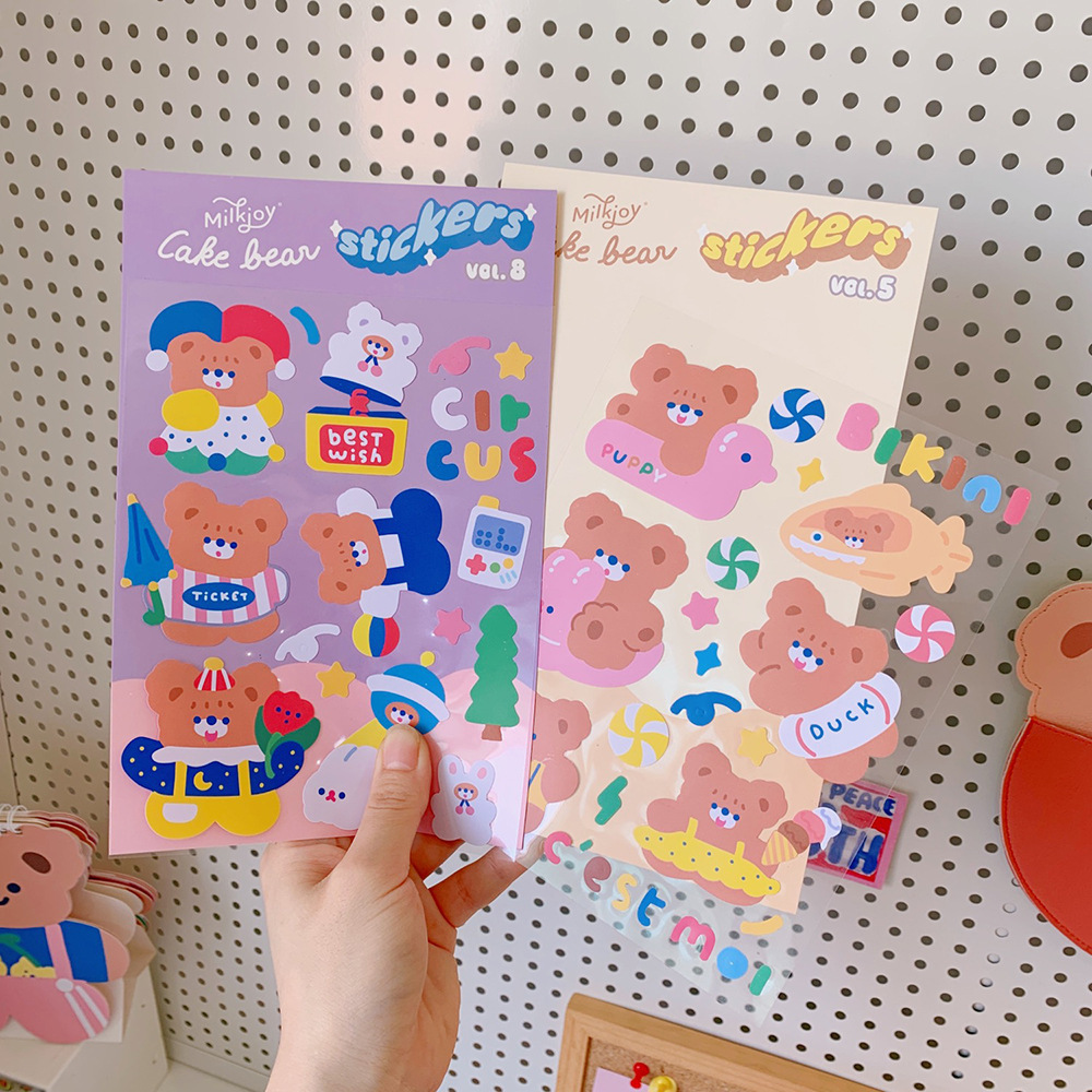 Korean Ins Style Cute Cartoon Sweet Bear Notebook DIY Sealing Paste Mobile Phone Notebook Water Cup Decorative Sticker Korean Ins Style Cute Cartoon Sweet Bear Notebook DIY Sealing Paste Mobile Phone Notebook Water Cup Decorative Sticker