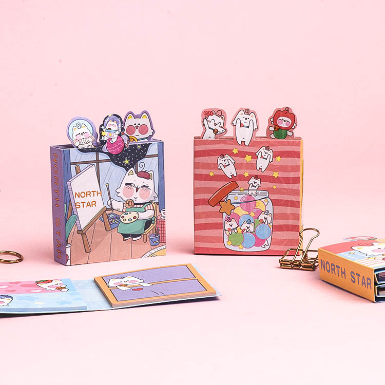 Creative 40% off Sticky Notes Cartoon Cat Student Message Memo Note Sticker Notepad Paper Note