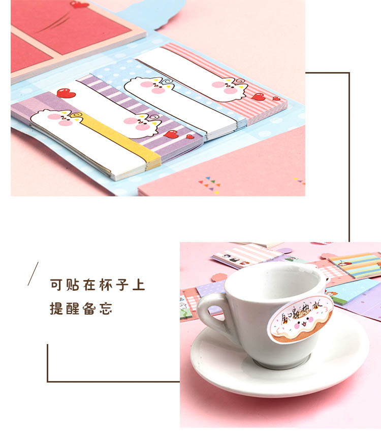Creative 40% off Sticky Notes Cartoon Cat Student Message Memo Note Sticker Notepad Paper Note