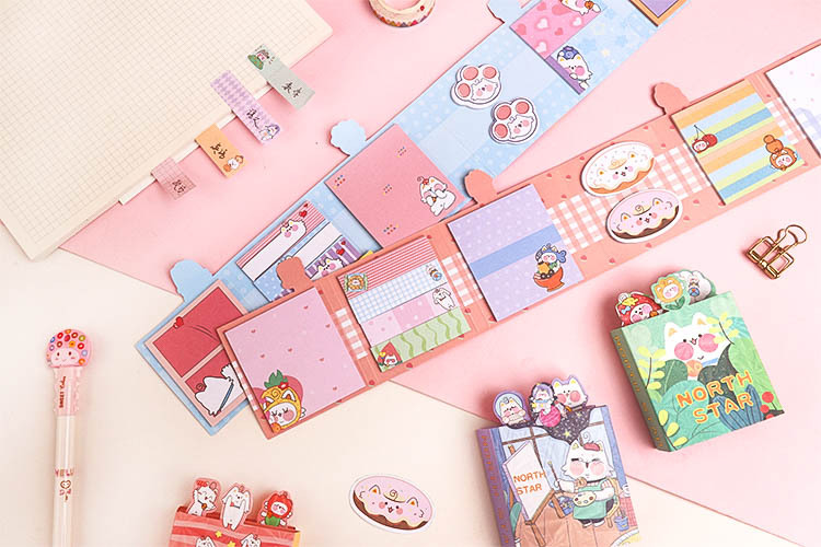 Creative 40% off Sticky Notes Cartoon Cat Student Message Memo Note Sticker Notepad Paper Note