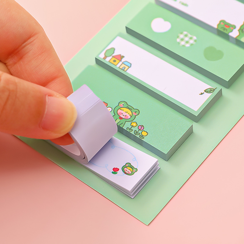 Cartoon Ins Sticky Notes Student Multi-Function Mark Classification Index Stickers Office Message-Leaving Note N Times Sticker Notepad