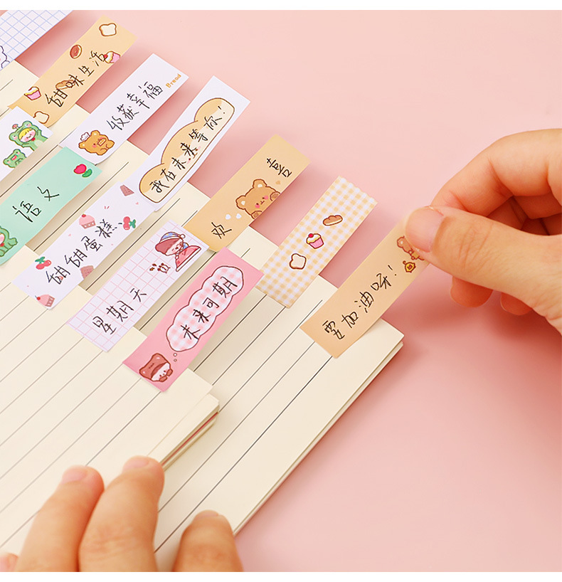 Cartoon Ins Sticky Notes Student Multi-Function Mark Classification Index Stickers Office Message-Leaving Note N Times Sticker Notepad