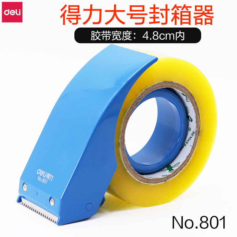 Deli 801 Box Sealer 4.8cm Transparent Tape Cutter Tape Machine Express Packaging Gadgets Cutting Tape Base